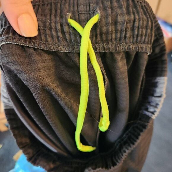 Nike Mid-Rise Drawstring Striped Athletic Shorts Black & Gray Small 10.5 inseam - Picture 8 of 11